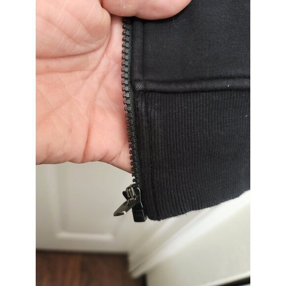 Athleta Black Zip-Up Hoodie Sweatshirt With Drawstring Hood Size L - Picture 15 of 16